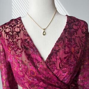 Whimsigoth Velvet Burnout Wrap Dress